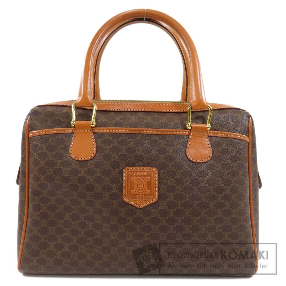 Celine Macadam Boston Leather Brown Handbag